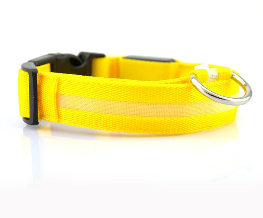 Nylon LED Pet Dog Luminous Collar Night Safety Flashing Glow in Dark Dog Cat Leash Adjustable Pet Supplies