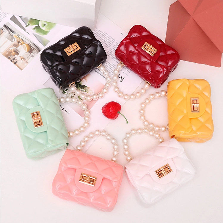 Candy-colored Mini Shoulder Bags With Pearls Handbag Women