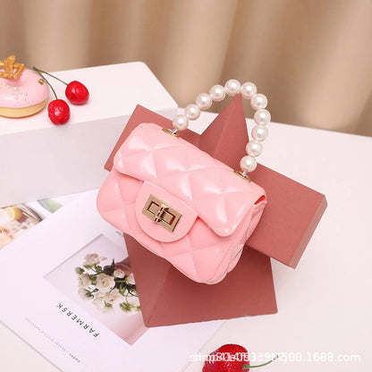 Candy-colored Mini Shoulder Bags With Pearls Handbag Women